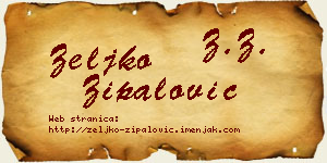 Željko Zipalović vizit kartica